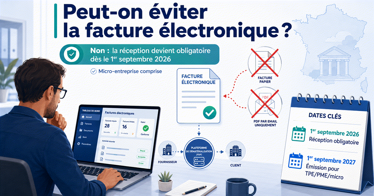 Dirigeant préparant la réception obligatoire des factures électroniques en 2026