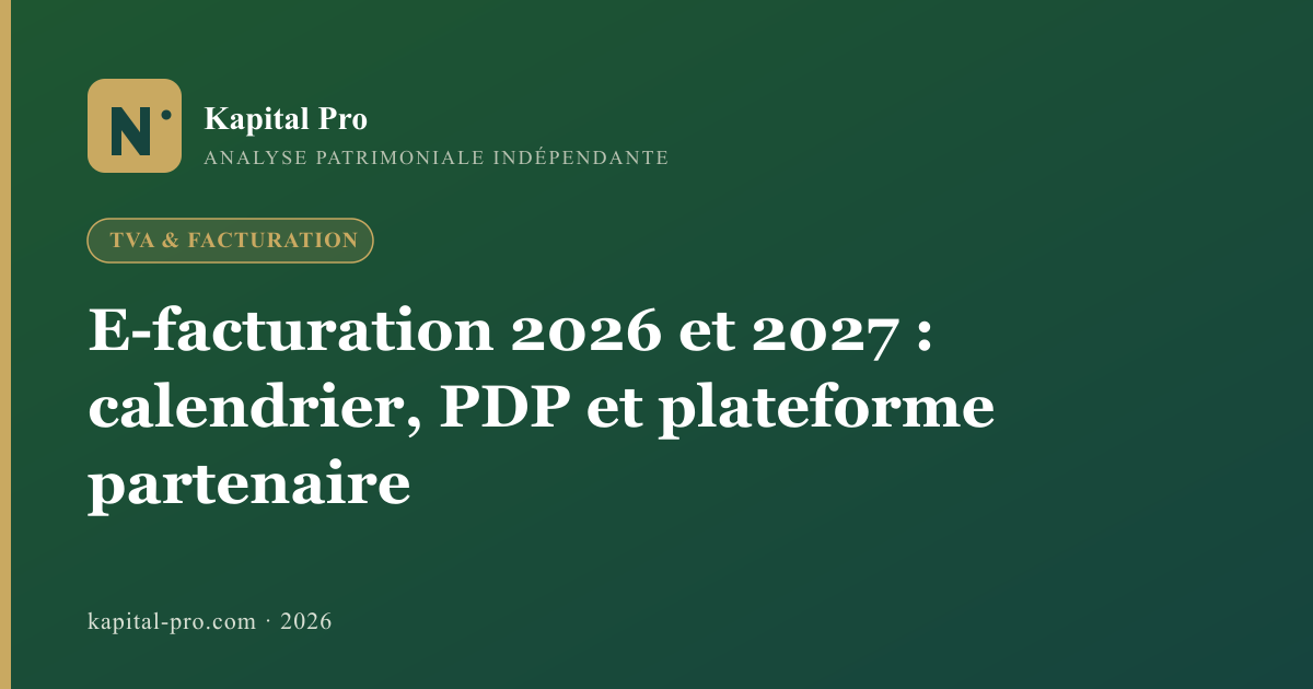 E-facturation 2026 et 2027 : calendrier, PDP et plateforme partenaire - Kapital Pro