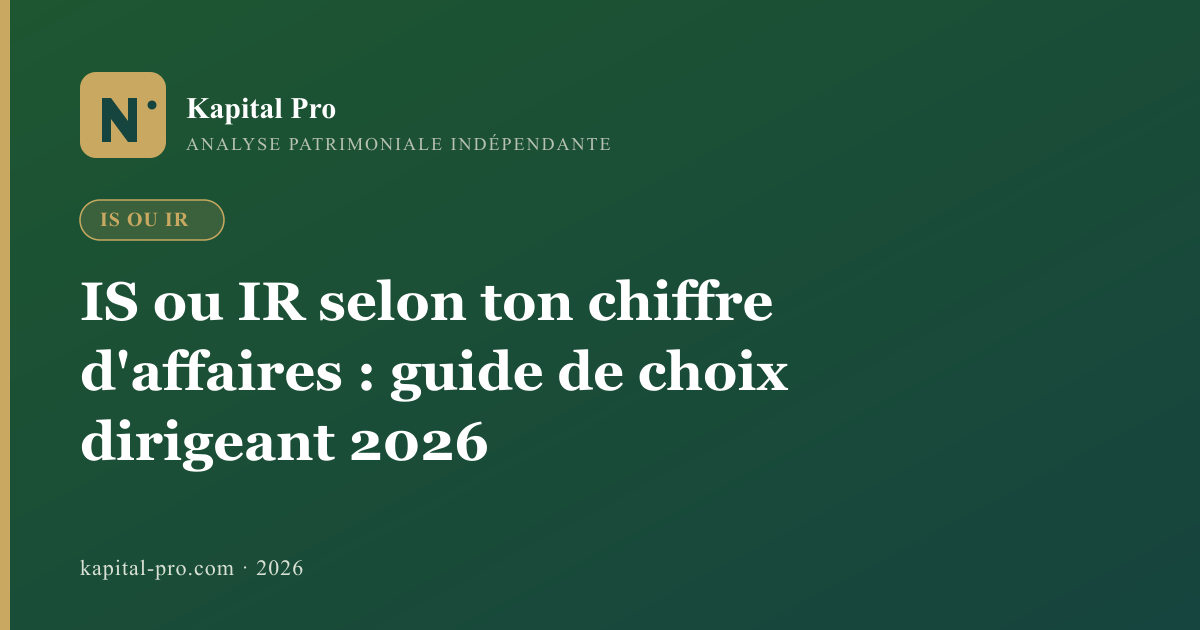 IS ou IR selon ton chiffre d'affaires : guide de choix dirigeant 2026 - Kapital Pro