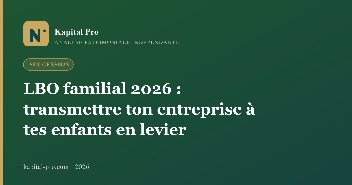 LBO familial 2026 : transmettre ton entreprise à tes enfants en levier - Kapital Pro