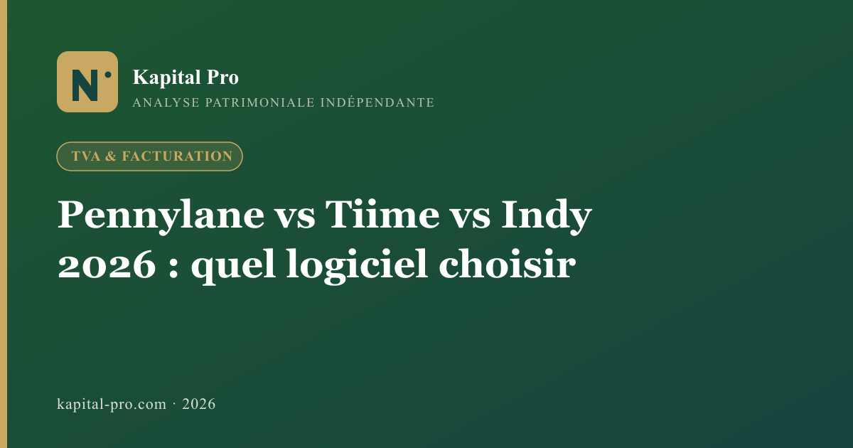 Pennylane vs Tiime vs Indy 2026 : comparatif des logiciels de comptabilité - Kapital Pro