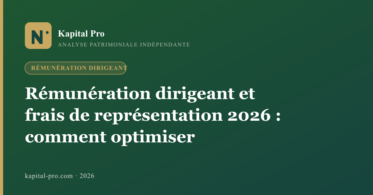 Rémunération dirigeant et frais de représentation 2026 : comment optimiser - Kapital Pro