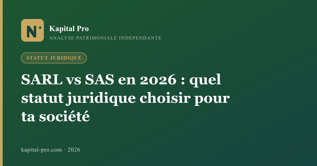 SARL vs SAS en 2026 : quel statut juridique choisir pour ta société - Kapital Pro