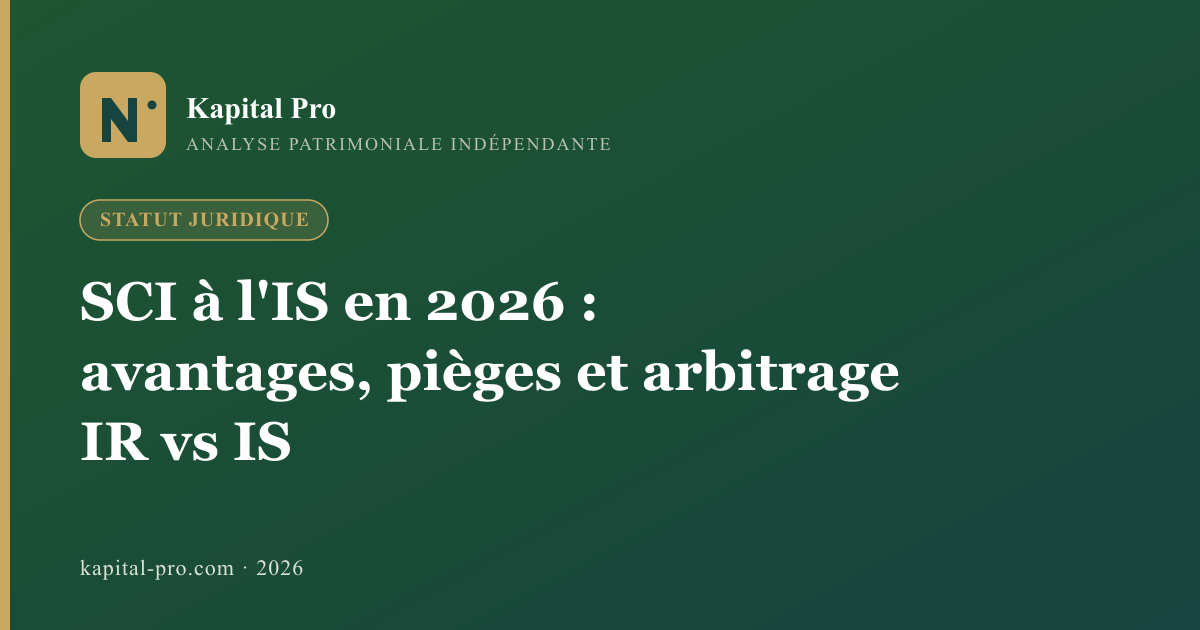 SCI à l'IS en 2026 : avantages, pièges et arbitrage IR vs IS - Kapital Pro